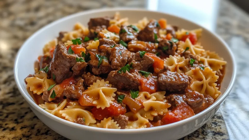 Beef and Bowtie Pasta for website 01