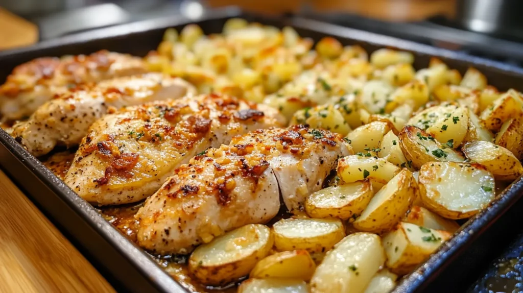 Garlic Parmesan Chicken and Potatoes One Pan Dinnerere03