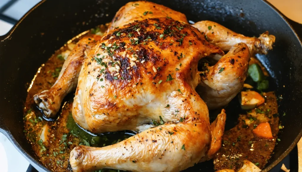 Garlicky Roasted Spatchcock Chicken