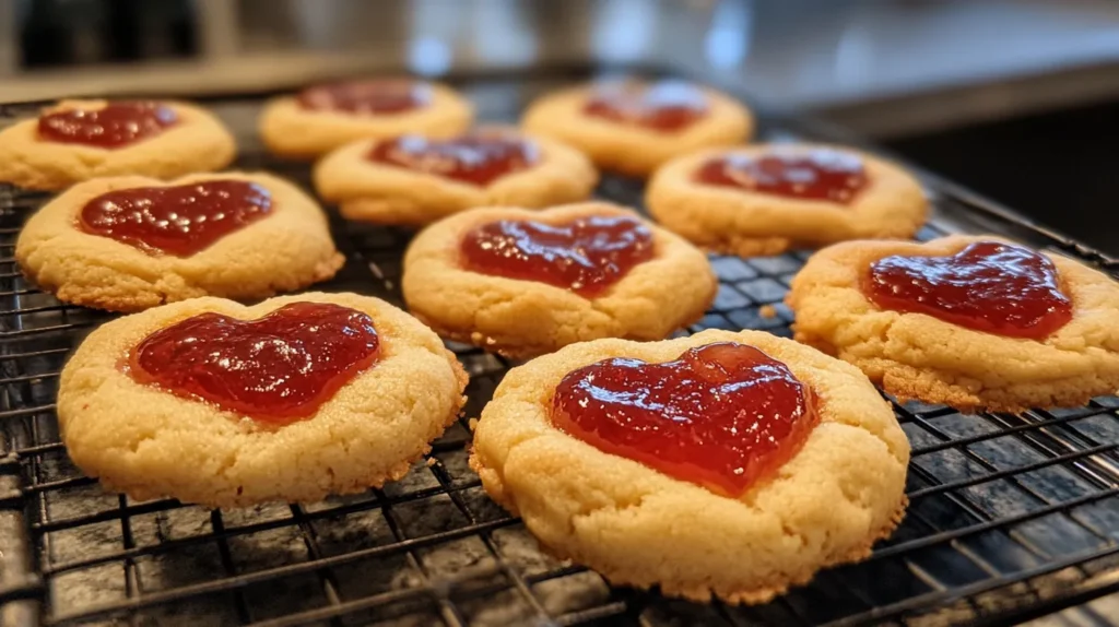 Heart Jam Thumbprint Cookies