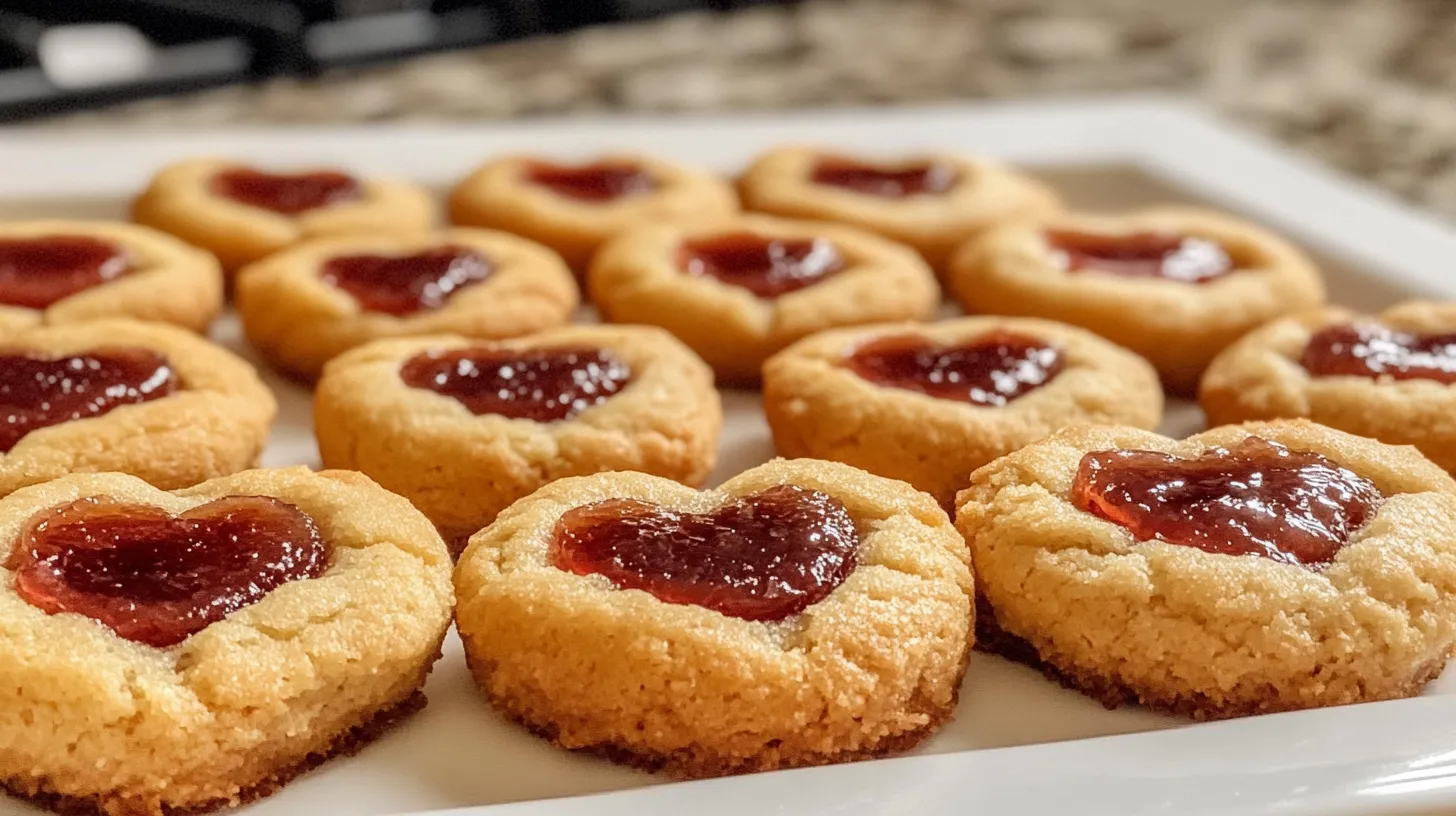 Heart Jam Thumbprint Cookies 07