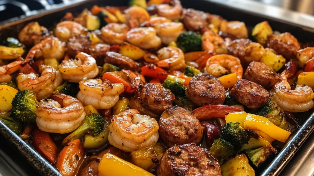 Honey Garlic Shrimp with Sausage Veggiess 01