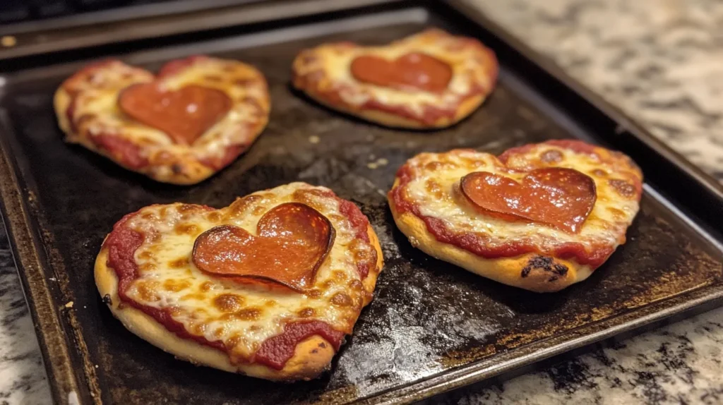 Mini Heart-Shaped Pizzas