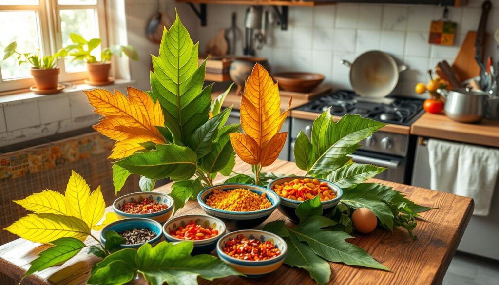 cooking With tree leaves