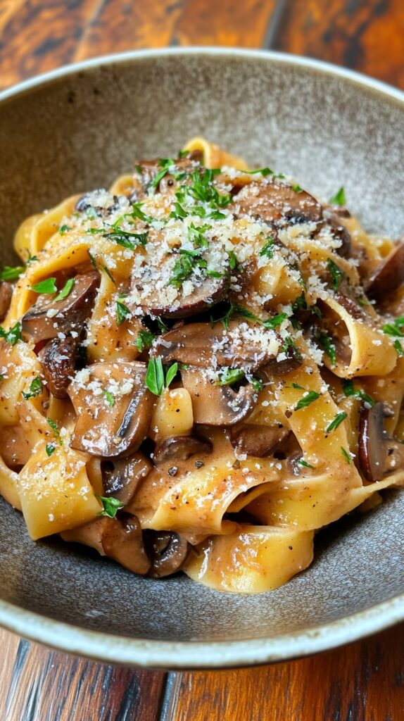 PAPPARDELLE PASTA WITH PORTOBELLO MUSHROOM RAGU