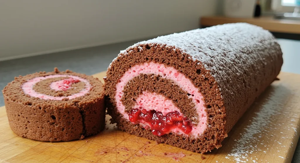 Chocolate Raspberry Swiss Roll