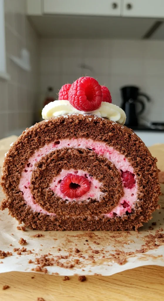 Chocolate Raspberry Swiss Roll