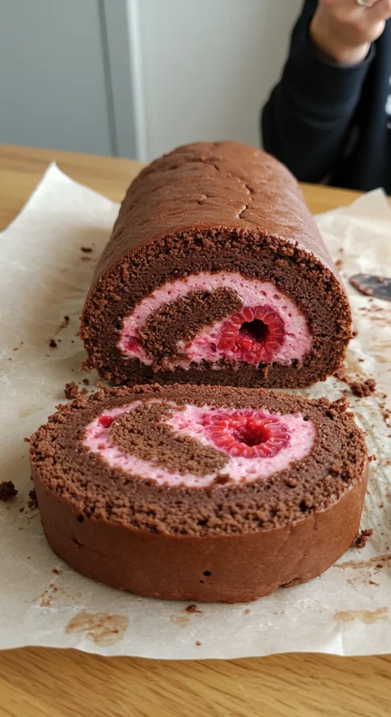 Chocolate Raspberry Swiss Roll