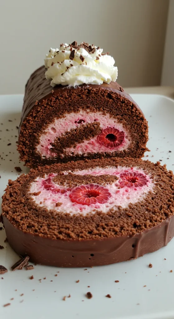 Chocolate Raspberry Swiss Roll