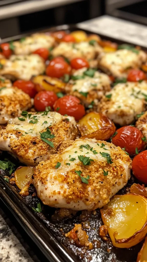 Parmesan-Crusted Chicken Sheet Pan Dinner