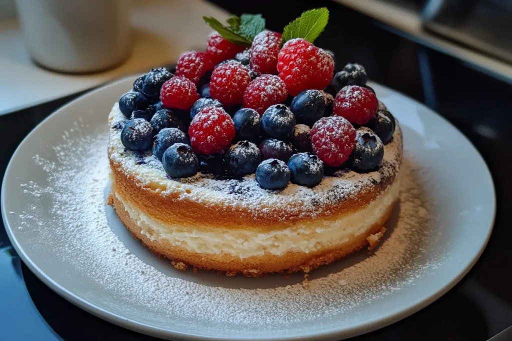 Cottage Cheese Blueberry Breakfast Cake