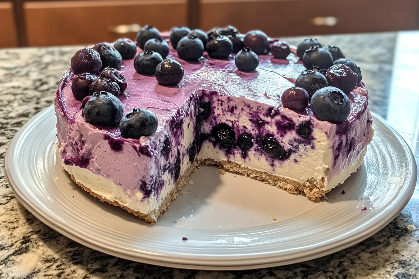 Cottage Cheese Blueberry Breakfast Cake