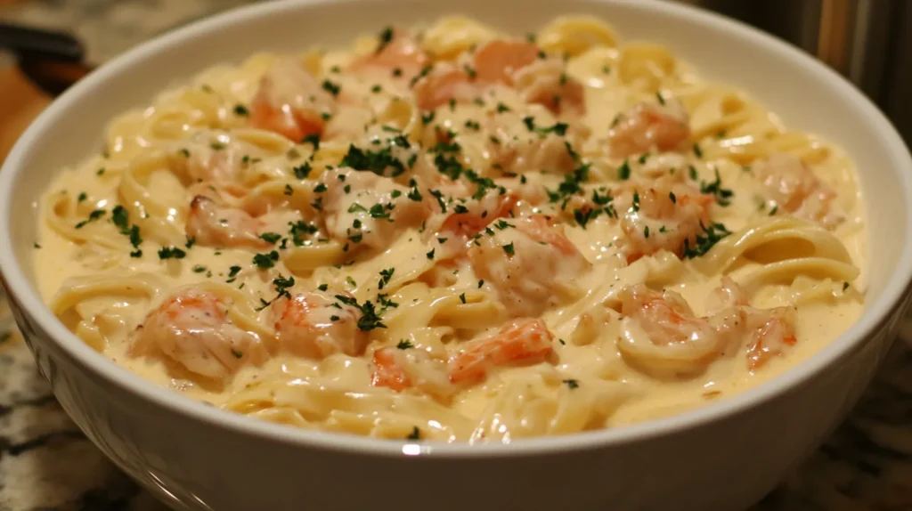 Creamy Crab Fettuccine Alfredo