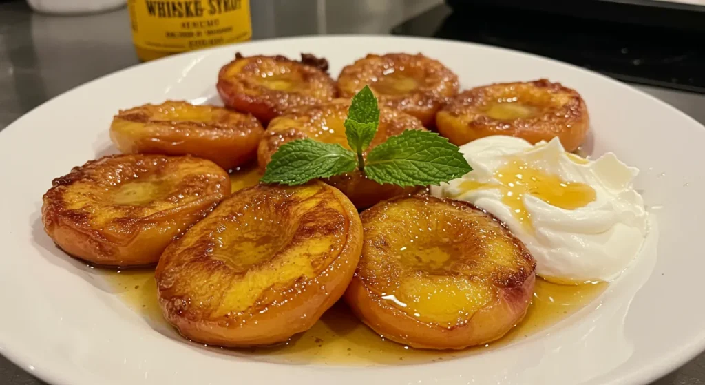 Fried brown butter peaches