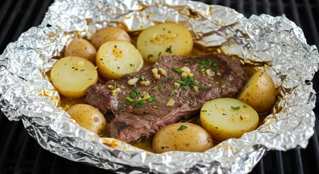 Garlic Steak & Potato Foil Packets