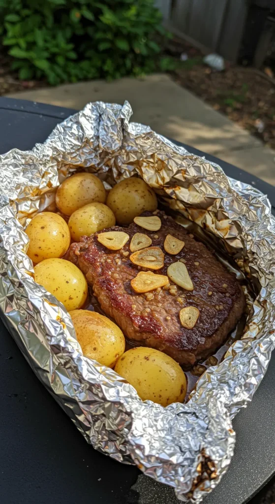 Garlic Steak & Potato Foil Packets