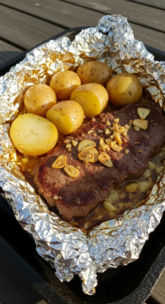 Garlic Steak & Potato Foil Packets