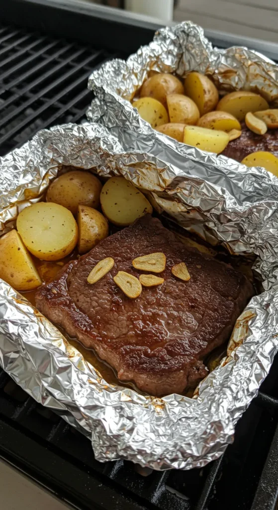 Garlic Steak & Potato Foil Packets