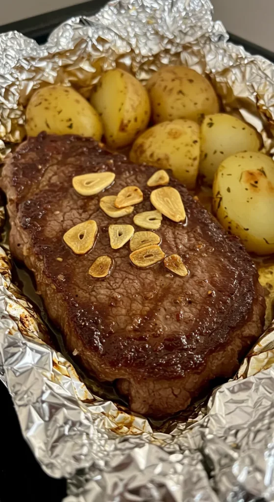 Garlic Steak & Potato Foil Packets