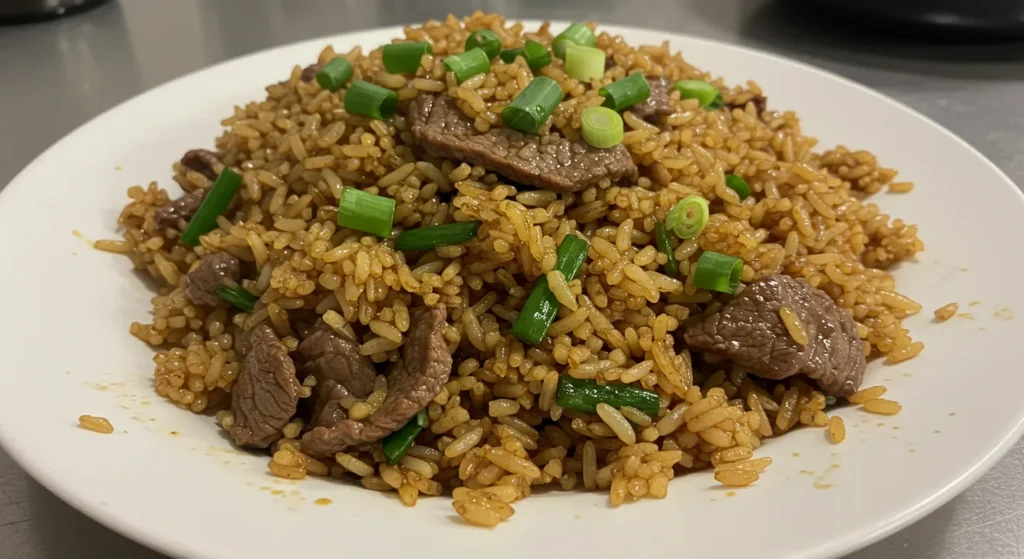 Onion Beef Fried Rice