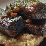 Succulent Short Ribs Slow-Cooked in Cola with Creamy Parmesan Risotto