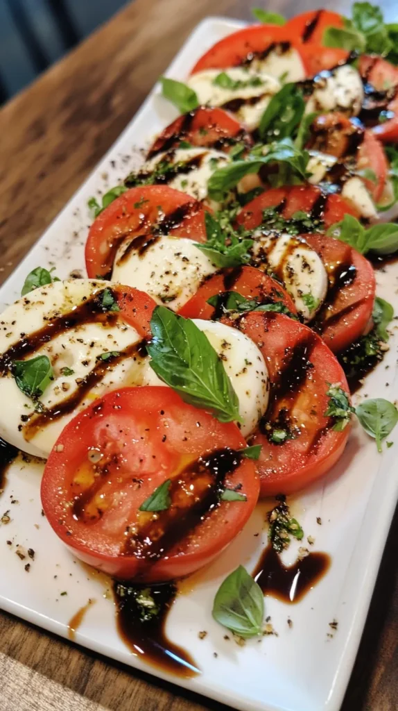 caprese salad with balsamic glaze