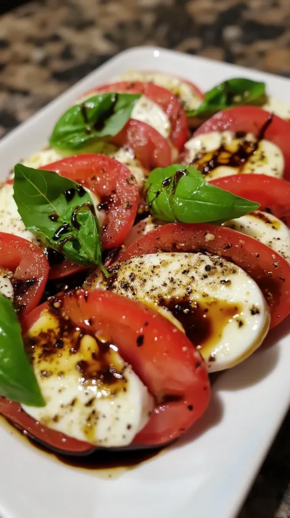 caprese salad with balsamic glaze