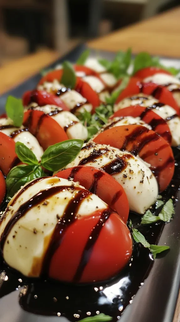 caprese salad with balsamic glaze