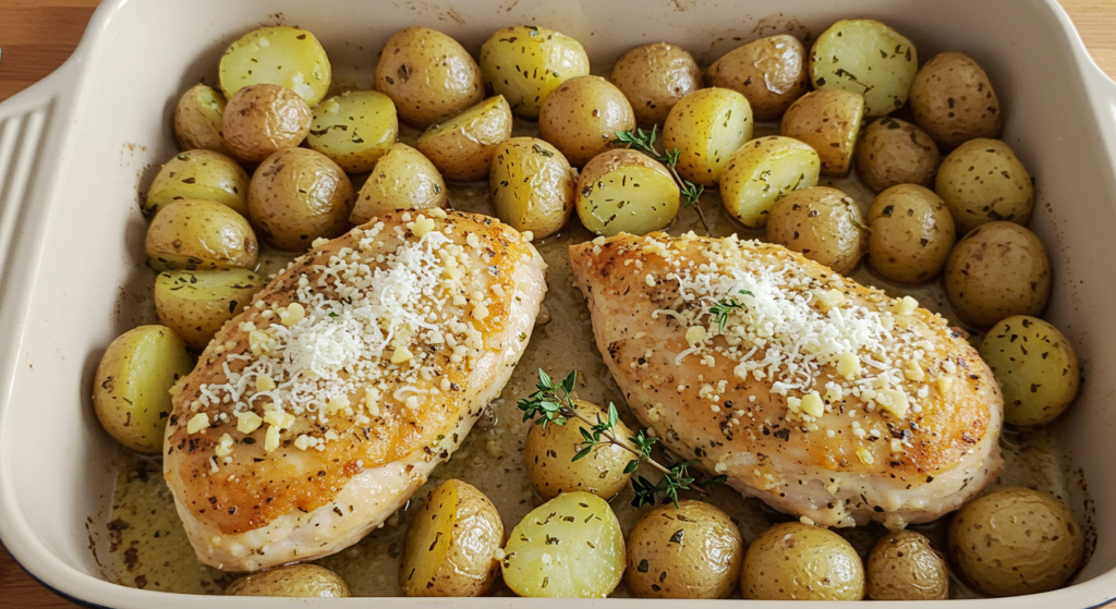 Garlic Parmesan Chicken and Potatoes (One-Pan Dinner)