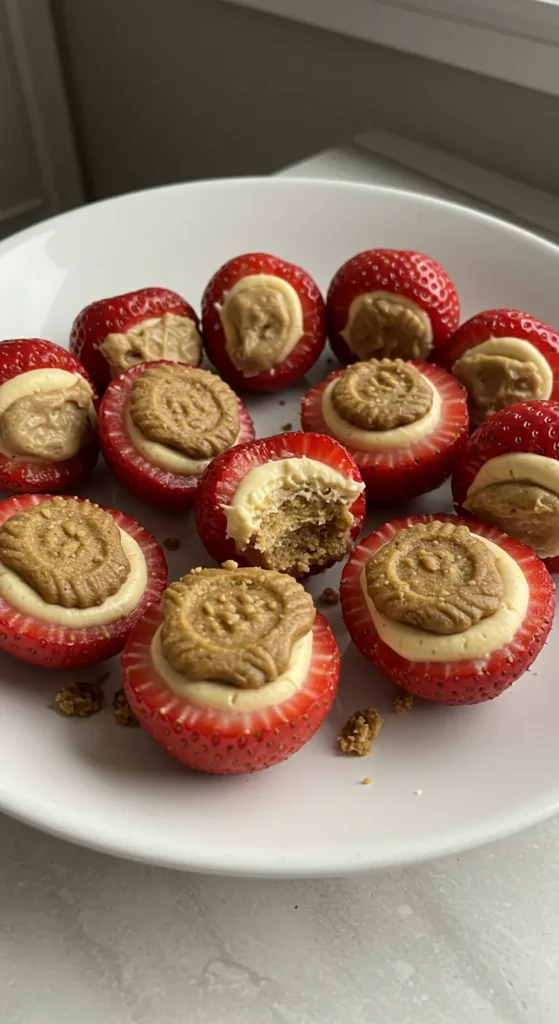 cookie butter cheesecake stuffed strawberries