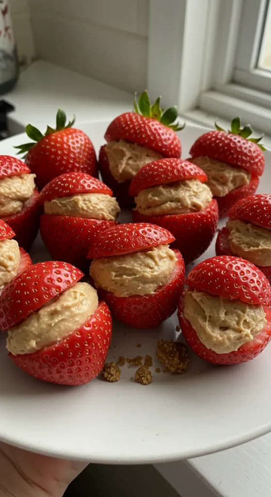 cookie butter cheesecake stuffed strawberries