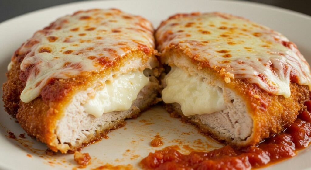 chicken parmesan stuffed with cream cheese