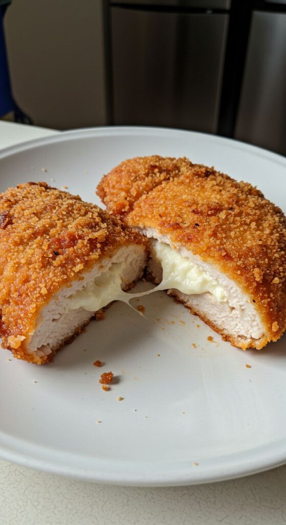 chicken parmesan stuffed with cream cheese