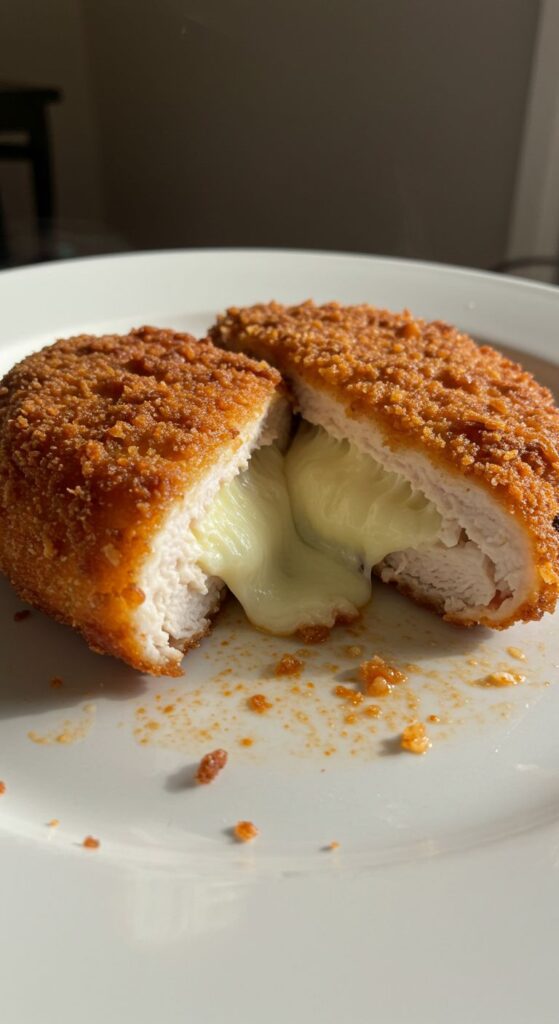 chicken parmesan stuffed with cream cheese