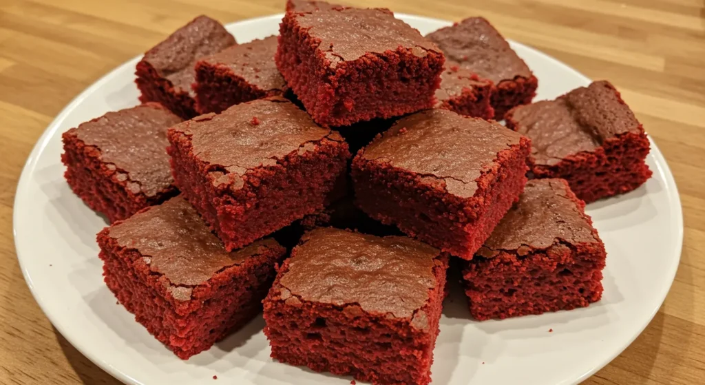 homemade red velvet brownie dippers