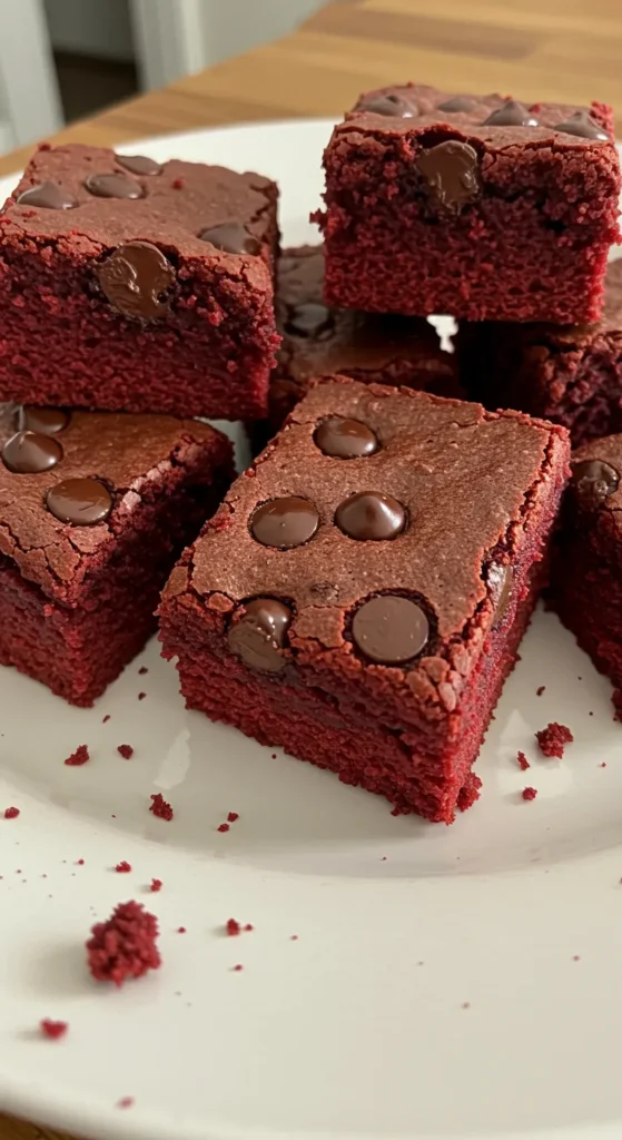 homemade red velvet brownie dippers