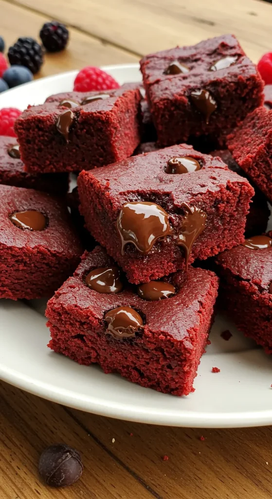 homemade red velvet brownie dippers