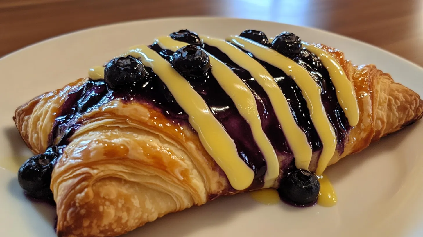 Blueberry Ricotta Croissant with Honey Drizzle