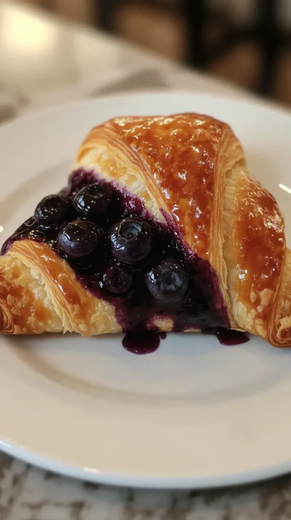 Blueberry Ricotta Croissant with Honey Drizzle