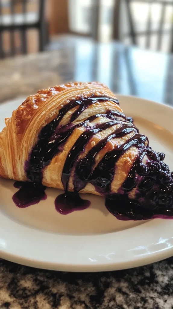 Blueberry Ricotta Croissant with Honey Drizzle