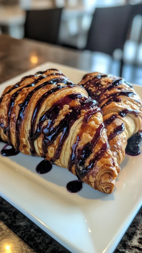 Blueberry Ricotta Croissant with Honey Drizzle