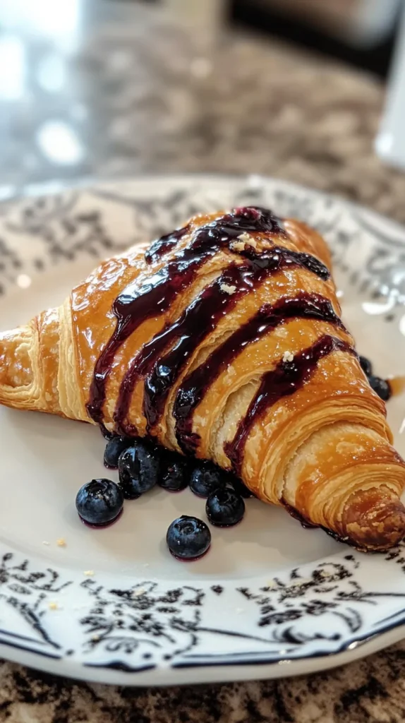 Blueberry Ricotta Croissant with Honey Drizzle