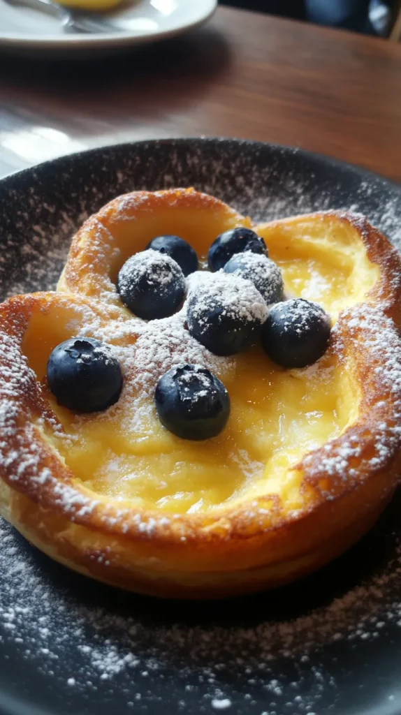 Dutch Babies with Lemon Curd and Blueberries