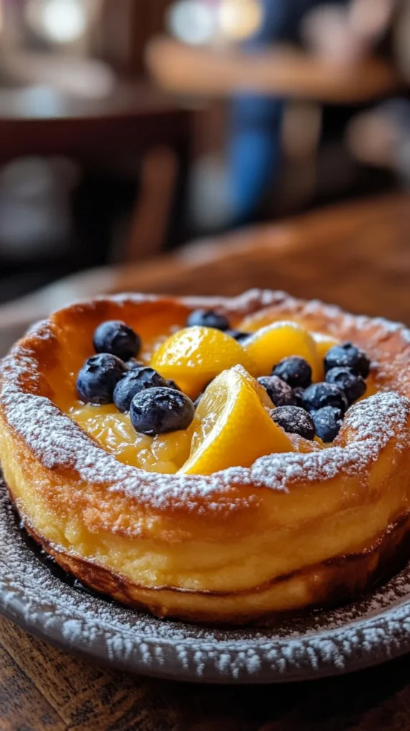 Dutch Babies with Lemon Curd and Blueberries