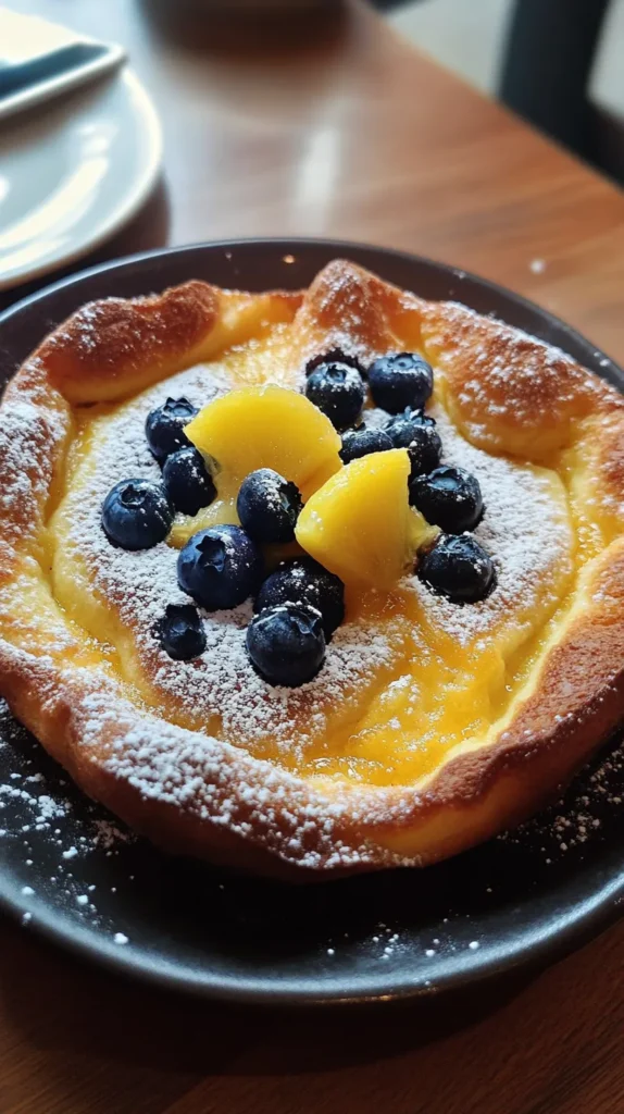 Dutch Babies with Lemon Curd and Blueberries