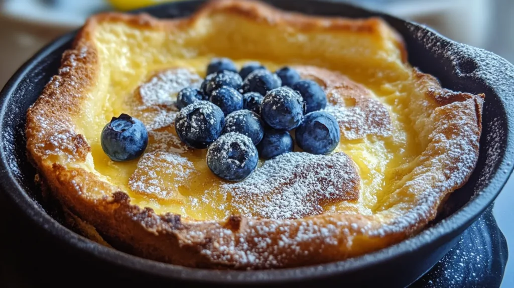 Dutch Babies with Lemon Curd and Blueberries