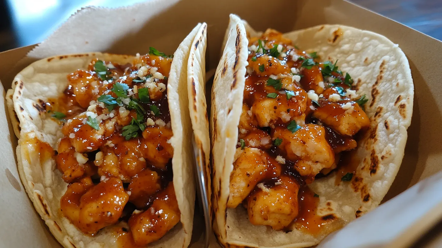 Garlic Butter Honey BBQ Chicken Tacos