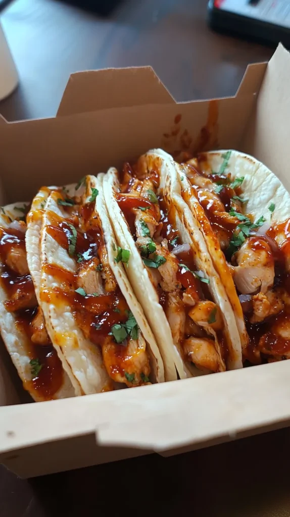 Garlic Butter Honey BBQ Chicken Tacos