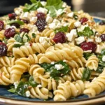 Spinach Pasta Salad with Feta and Cranberries