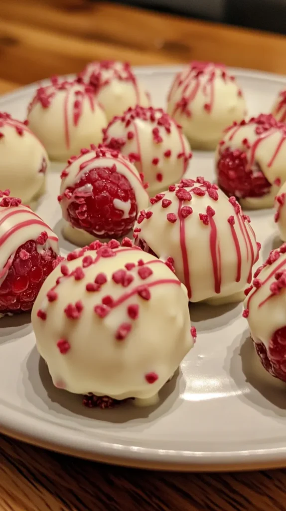 White Chocolate Raspberry Cheesecake Balls